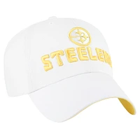 Women's '47  White Pittsburgh Steelers Luminace Clean Up Adjustable Hat