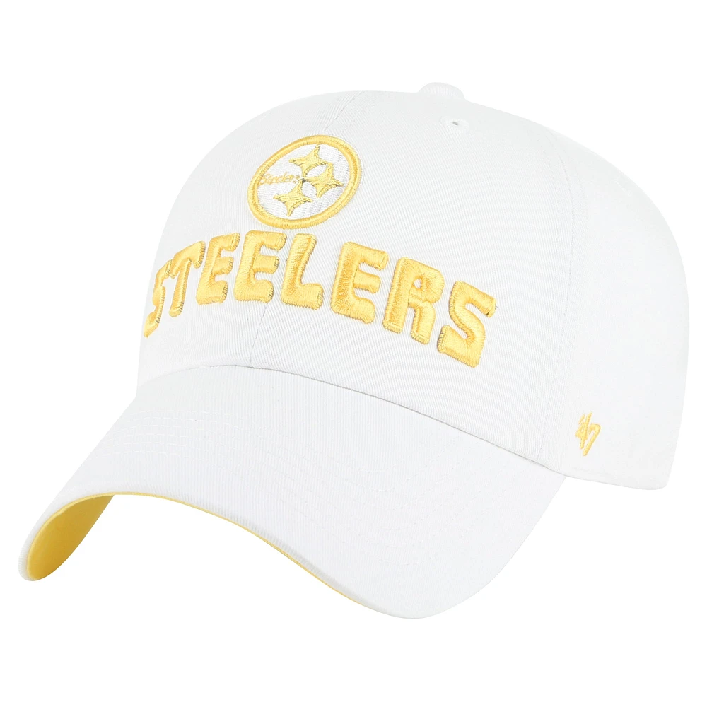 Casquette ajustable Luminace Clean Up blanche 47 des Pittsburgh Steelers pour femme