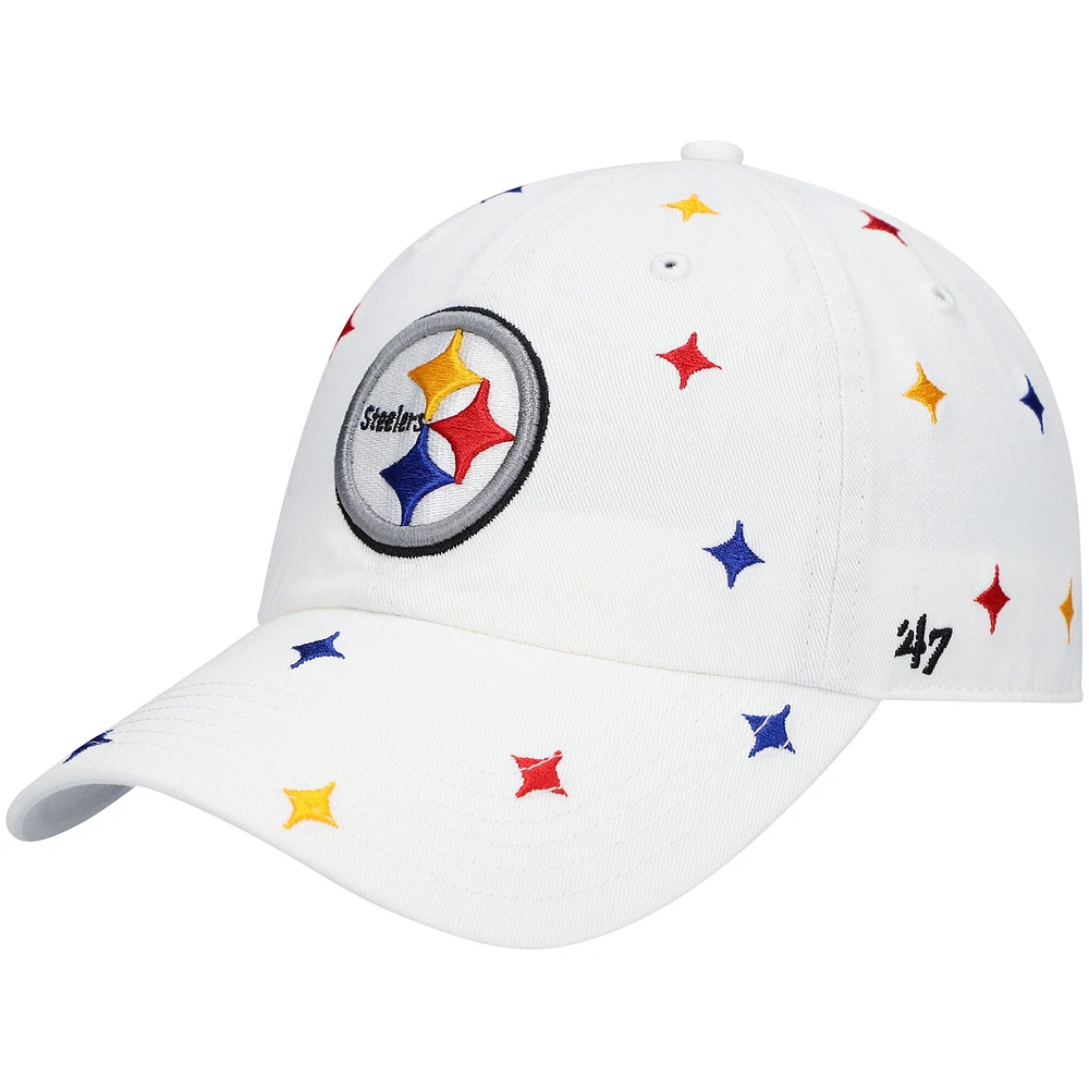 Casquette réglable '47 Pittsburgh Steelers pour femme, blanc, multi-confettis