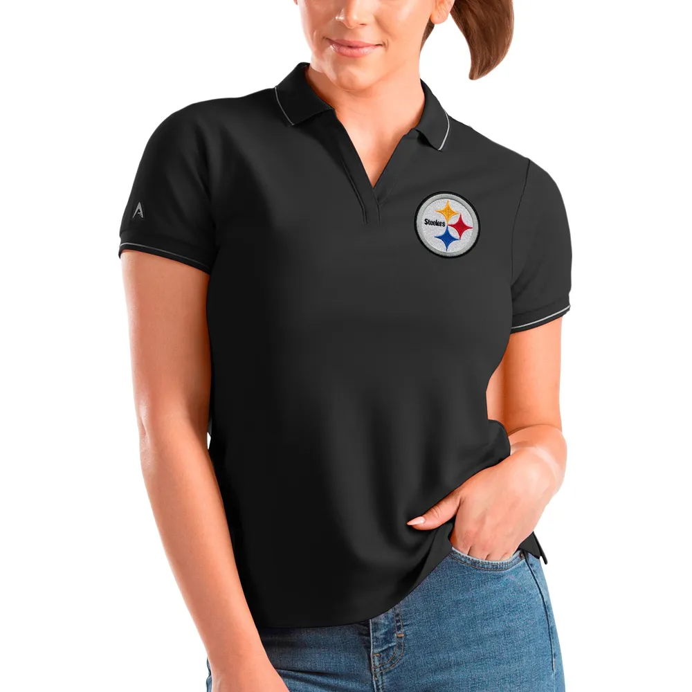 Pittsburgh Steelers Antigua Team Logo Throwback Affluent Polo