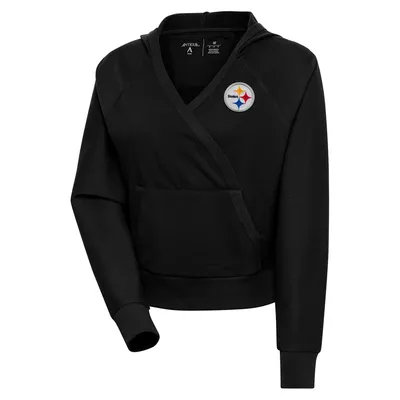 Women's Antigua White Pittsburgh Steelers Victory Chenille Pullover Sweatshirt Size: Extra Large