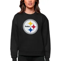 Pittsburgh Steelers Antigua Metallic Logo Victory Full-Zip Hoodie