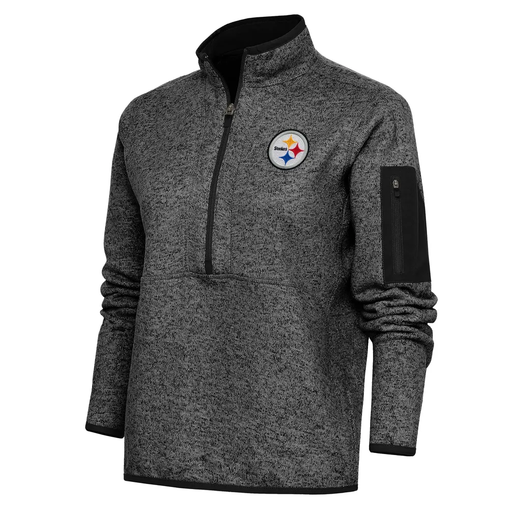 Men's Antigua White Pittsburgh Steelers Victory Full-Zip Hoodie