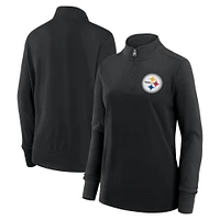 Veste noire à fermeture éclair quart de tour Velocity des Pittsburgh Steelers pour femme