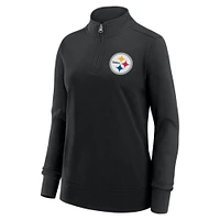 Veste noire à fermeture éclair quart de tour Velocity des Pittsburgh Steelers pour femme