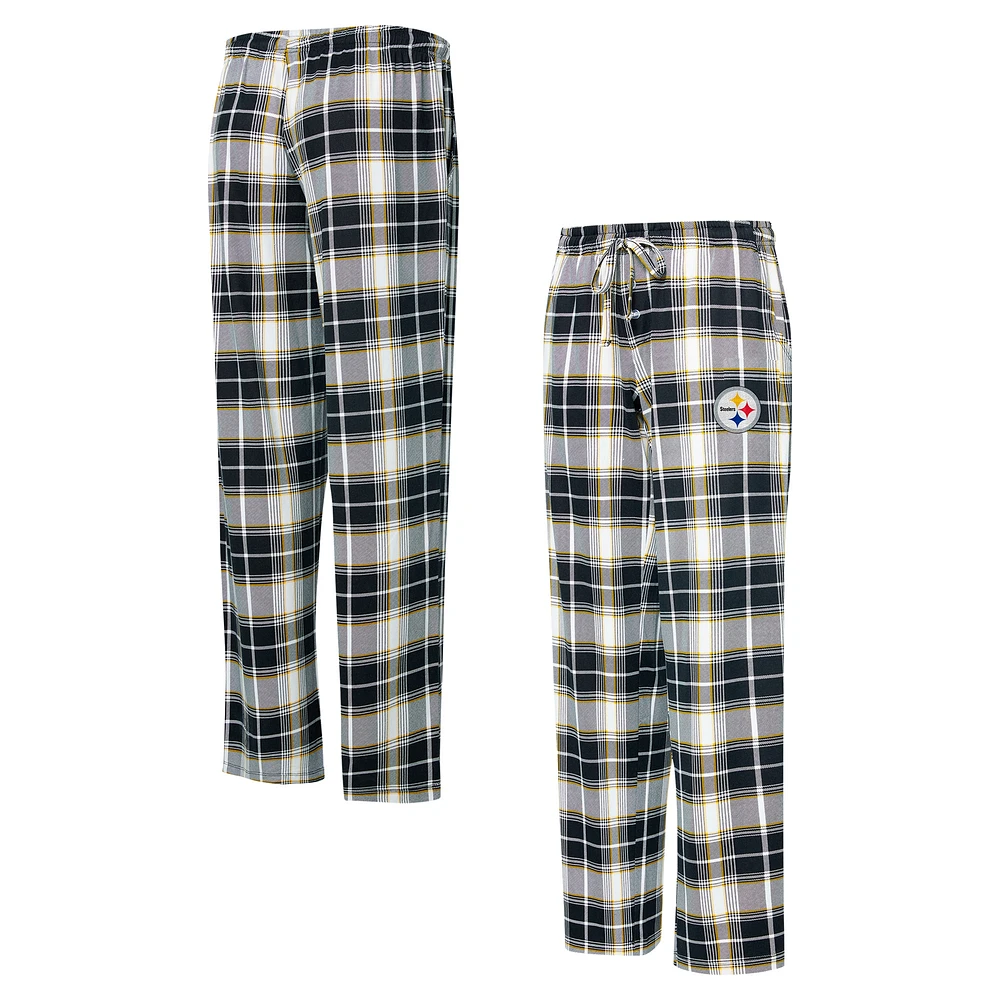 Pantalon en tricot à carreaux Ashford des Pittsburgh Steelers pour femme Concepts Sport noir/or