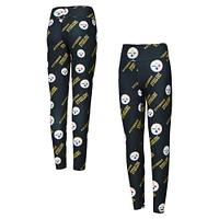 Leggings de nuit en tricot à imprimé intégral Breakthrough des Pittsburgh Steelers pour femmes Concepts Sport noirs