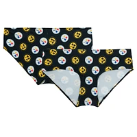 Women's Concepts Sport Black Pittsburgh Steelers Record Allover Print Knit Panty