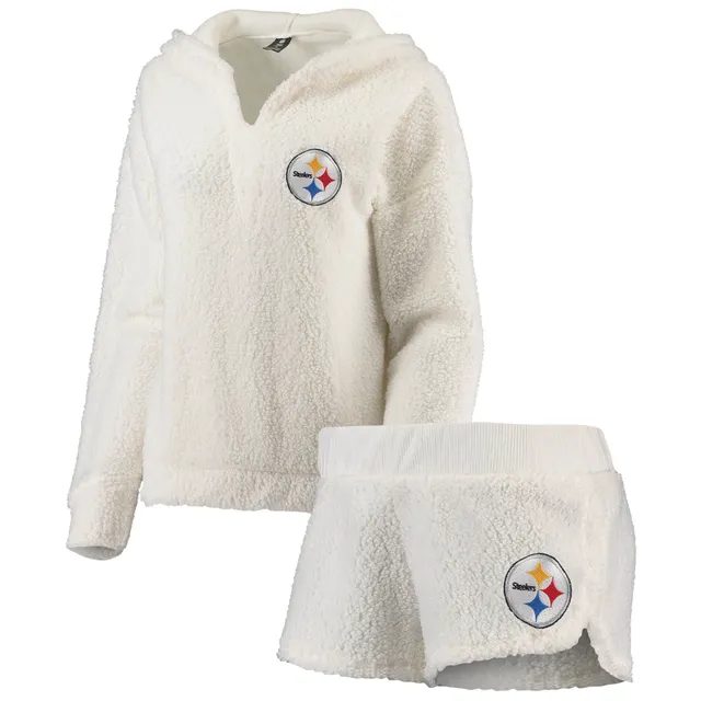 Lids Atlanta Falcons Concepts Sport Women's Fluffy Hoodie Top & Shorts Set  - Cream