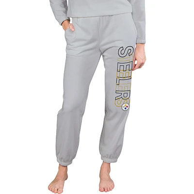 Pantalon Concepts Sport gris Pittsburgh Steelers Sunray French Terry pour femmes