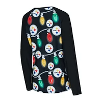 Ensemble t-shirt à manches longues et pantalon en tricot Garland Raglan de Pittsburgh Steelers pour femme Concepts Sport