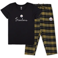Women's Concepts Sport Pittsburgh Steelers Plus Script T-Shirt & Pants Sleep Set