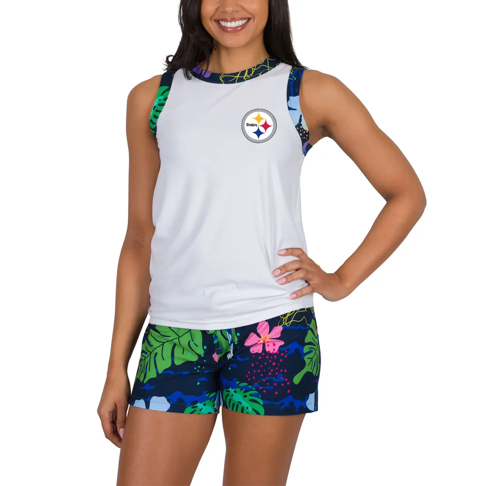 Women's Concepts Sport White/Charcoal Pittsburgh Steelers Sonata T