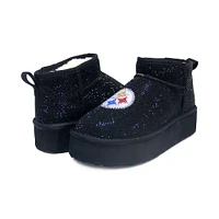 Bottes à plateforme en cristal Cuce noires Pittsburgh Steelers pour femmes