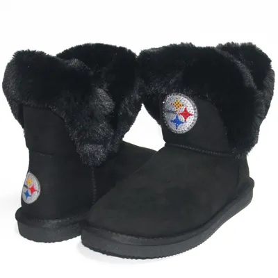Pittsburgh Steelers Cuce Women's Faux Fur Boots - Black