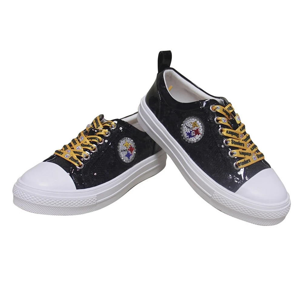 Women's Cuce Black Pittsburgh Steelers Team Sequin Sneakers