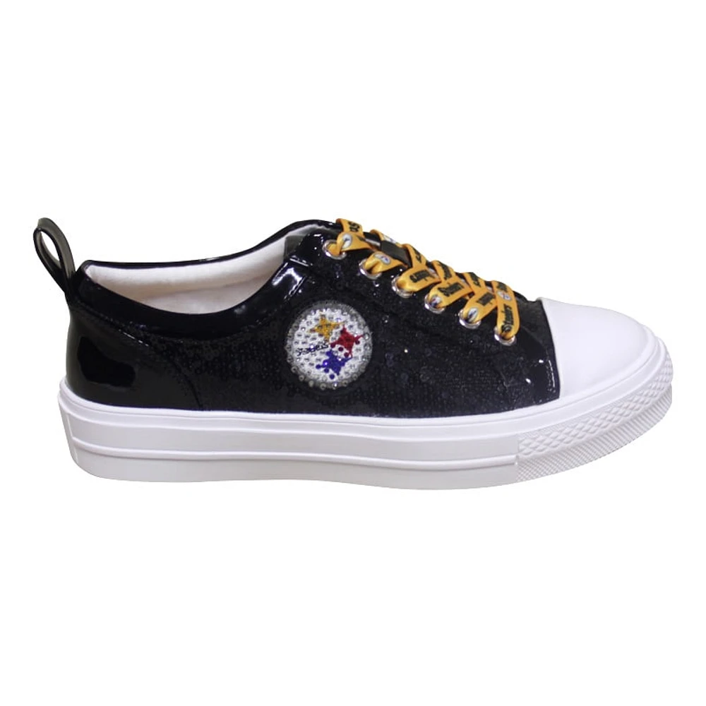 Women's Cuce Black Pittsburgh Steelers Team Sequin Sneakers