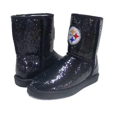 Bottes à paillettes Cuce Pittsburgh Steelers pour femmes