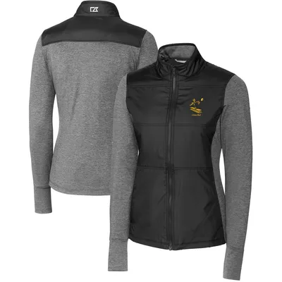 Pittsburgh Steelers Cutter & Buck Women's Throwback Logo Stealth Hybrid Quilted Full-Zip Windbreaker Jacket - Black