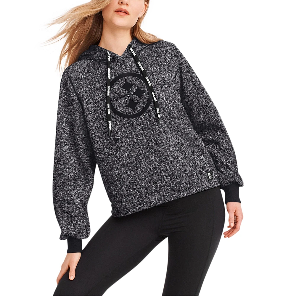 Sweat à capuche noir DKNY Sport Pittsburgh Steelers Debbie Dolman Raglan pour femmes