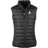 Women's Dunbrooke  Black Pittsburgh Steelers Alberta Full-Zip Vest