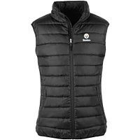 Women's Dunbrooke  Black Pittsburgh Steelers Alberta Full-Zip Vest