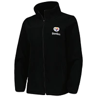 Women's Dunbrooke Black Pittsburgh Steelers Hayden Polar Fleece Full-Zip Jacket