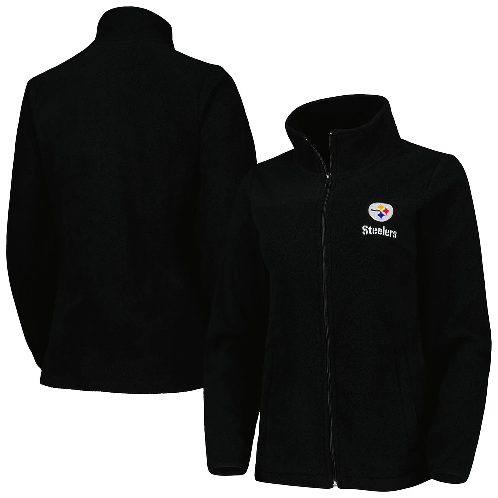 Women's Dunbrooke Black Pittsburgh Steelers Hayden Polar Fleece Full-Zip Jacket