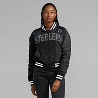 Veste à boutons-pression intégrale noire Elements Wave de Pittsburgh Steelers Fanatics pour femme