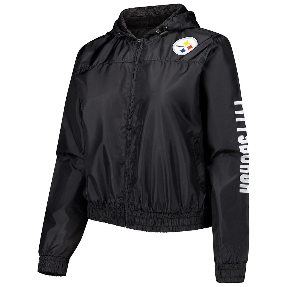 Veste entièrement zippée Fanatics noire Pittsburgh Steelers pour femmes