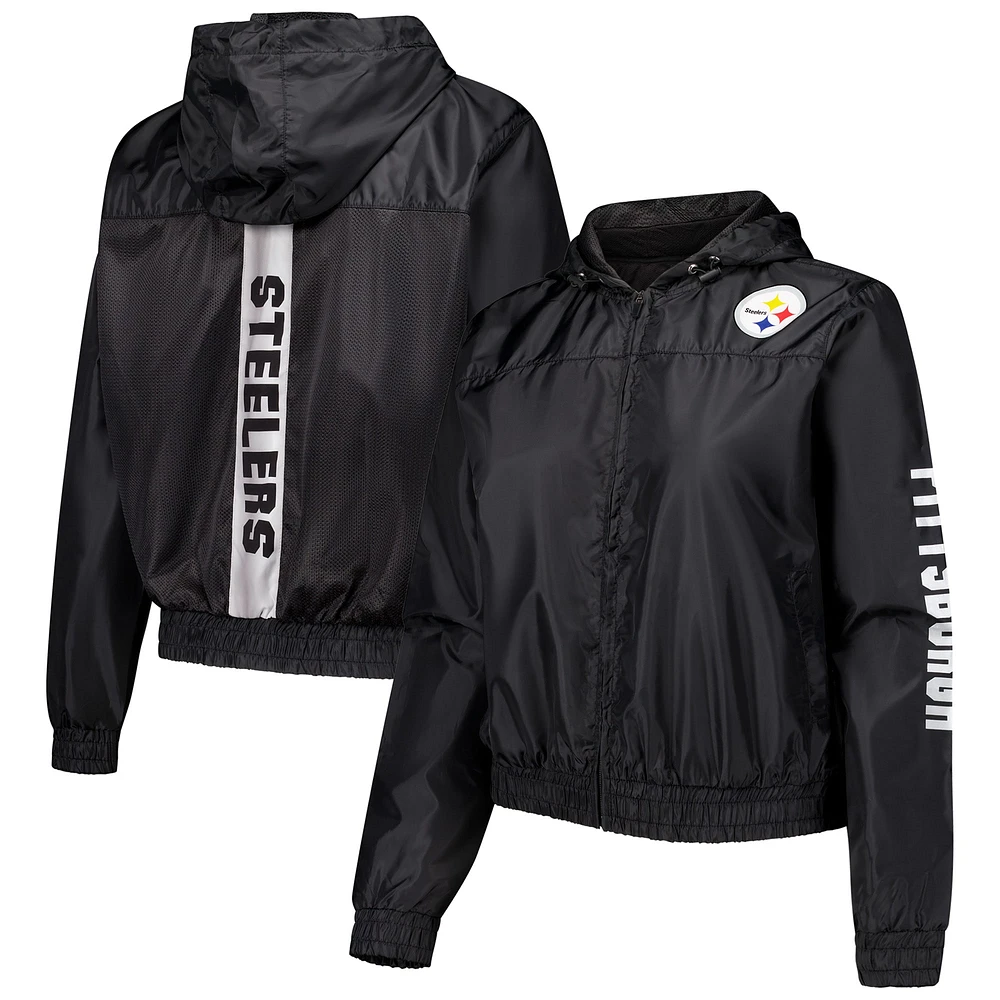 Veste entièrement zippée Fanatics noire Pittsburgh Steelers pour femmes