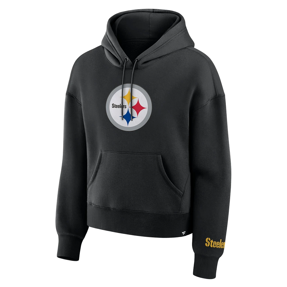 Women's Fanatics Black Pittsburgh Steelers Legacy Fleece Pullover Hoodie