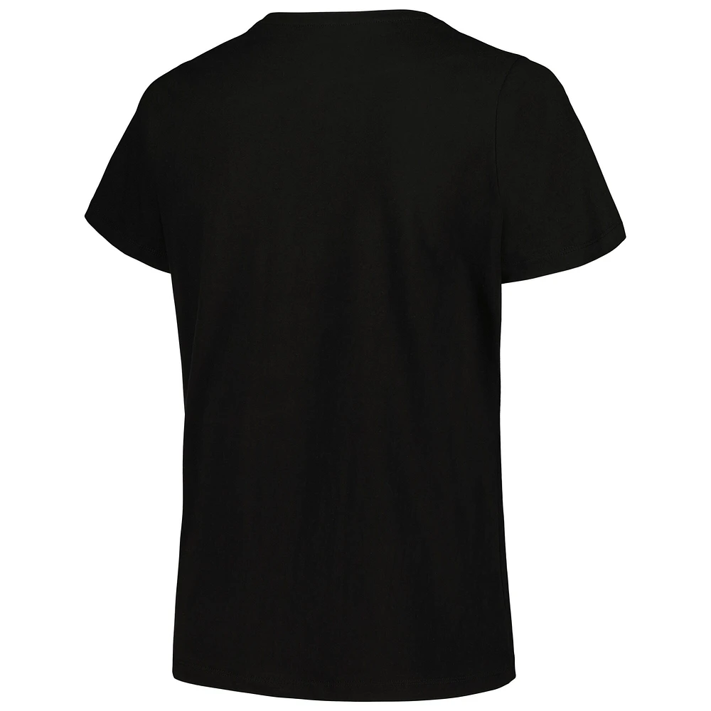 T-shirt noir Fanatics pour femmes des Steelers de Pittsburgh, taille plus, avec logo en forme d'arc