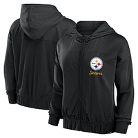 Sweat à capuche entièrement zippé Fanatics pour femmes, Pittsburgh Steelers, Script Lock, noir