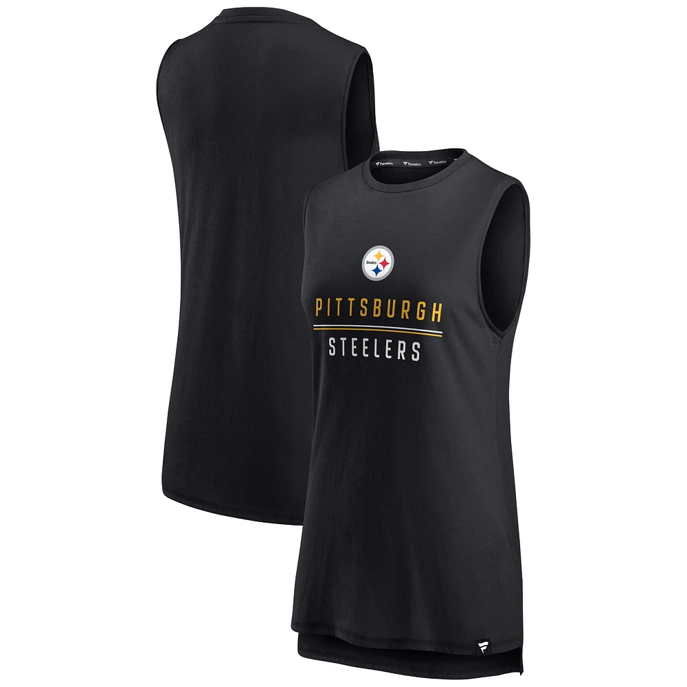 Women's Fanatics Black Pittsburgh Steelers True Contender - Tank Top