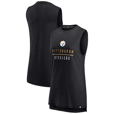 Fanatics pour femmes noirs Pittsburgh Steelers True Contender - Débardeur