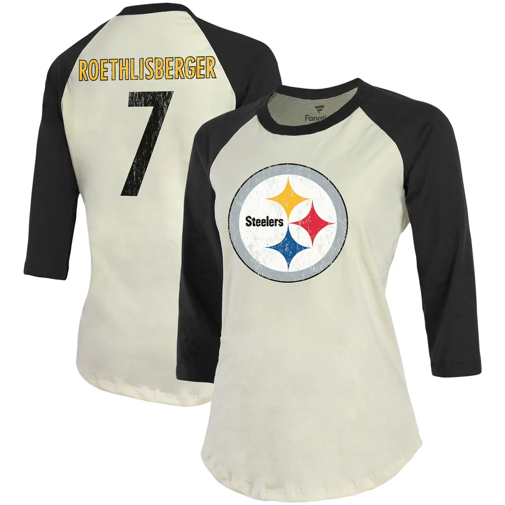 Lids Ben Roethlisberger Pittsburgh Steelers Fanatics Branded Women's Player  Raglan Name & Number 3/4-Sleeve T-Shirt - Cream/Black