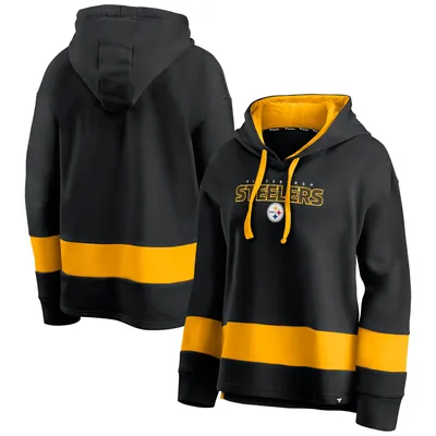Pittsburgh Steelers Fanatics Branded Women's Colors of Pride Colorblock Pullover Hoodie - Black/Gold