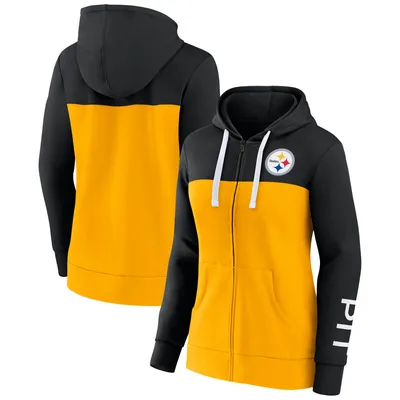 Pittsburgh Steelers Fanatics Branded Women's Take The Field Color Block Full-Zip Hoodie - Black/Gold