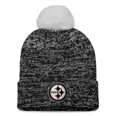 47 Women's '47 Black Pittsburgh Steelers Logo Meeko Cuffed Knit Hat with  Pom