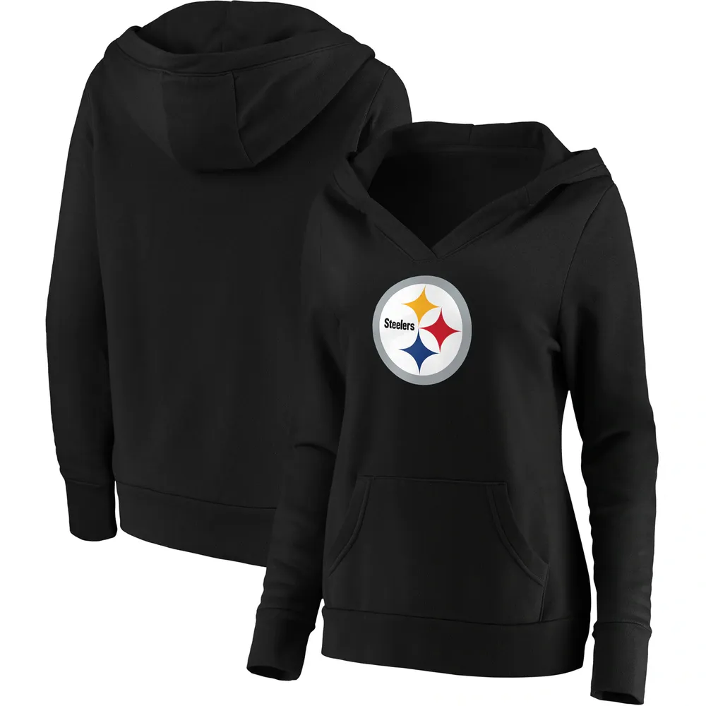 47 Brand / Women's Pittsburgh Steelers White Lizzy Cut Off Hoodie