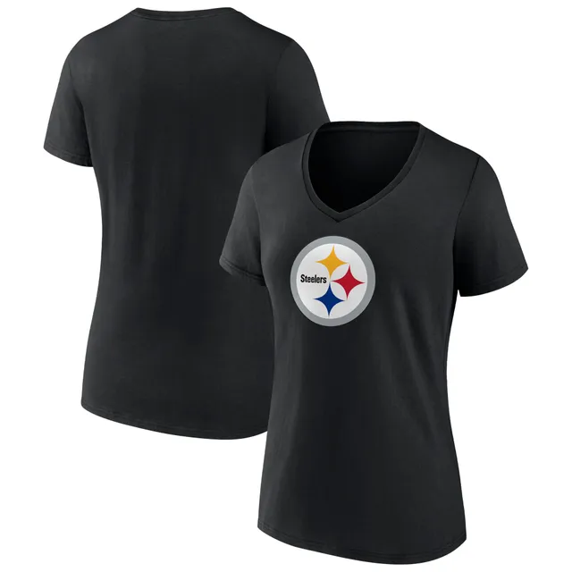 Lids Pittsburgh Steelers Majestic Women's Plus Team Logo Long Sleeve T-Shirt  - Black