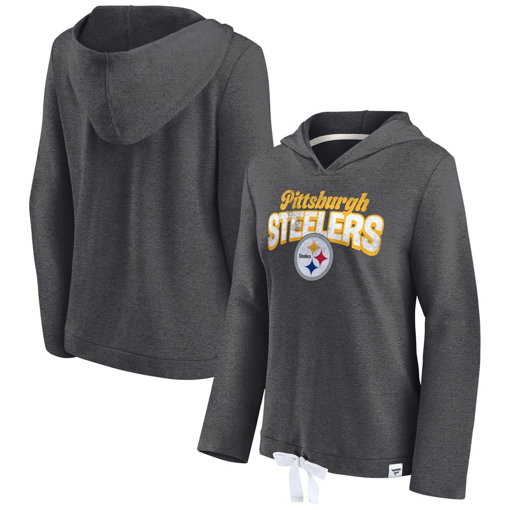 Fanatics Branded Women's Fanatics Branded Heathered Charcoal Pittsburgh  Steelers True Classics Fleece V-Neck Pullover - Hoodie