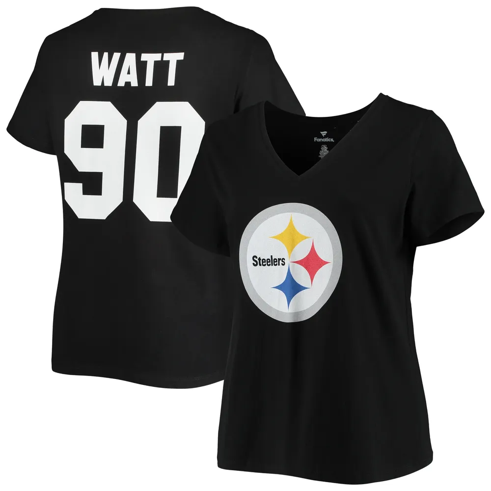 Lids T.J. Watt Pittsburgh Steelers Fanatics Branded Women's Plus Name &  Number V-Neck T-Shirt - Black