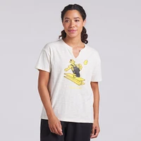 T-shirt boxy flammé Fanatics Cream Pittsburgh Steelers pour femme