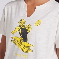 T-shirt boxy flammé Fanatics Cream Pittsburgh Steelers pour femme