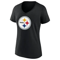 Fanatics Kenny Pickett pour femmes, noir, Pittsburgh Steelers, icône du joueur, nom et numéro, t-shirt à col en V