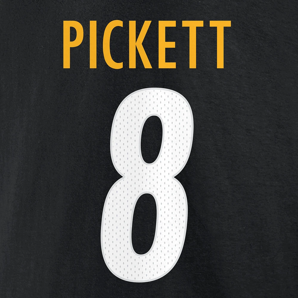 Women's Fanatics Kenny Pickett Black Pittsburgh Steelers Player Icon Name & Number V-Neck T-Shirt