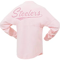 Women's Fanatics Pink Pittsburgh Steelers Millennial Spirit Jersey T-Shirt