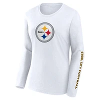 Women's Fanatics White Pittsburgh Steelers  Long Sleeve T-Shirt